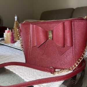 Elegant Red Bow Accent Women's Bag